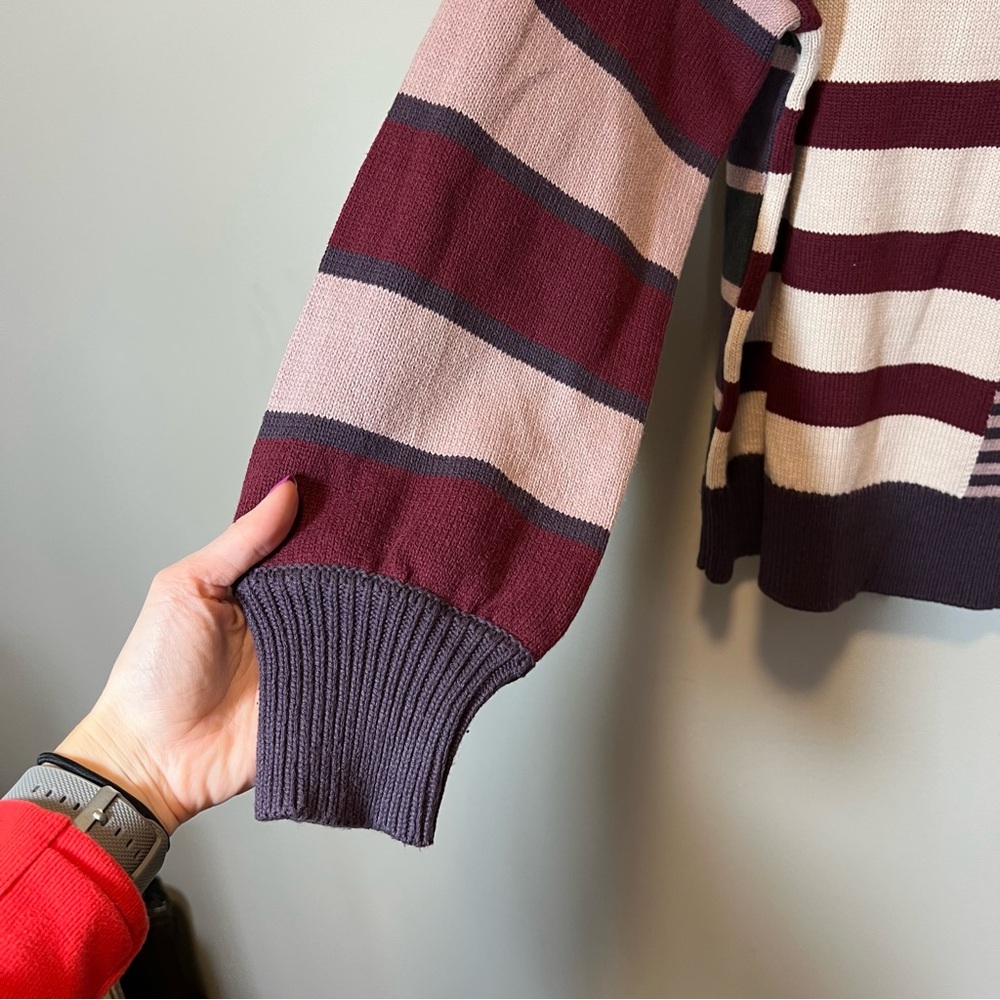 Hem & Thread Women’s Purple Striped Sweater Medium NWT - Picture 5 of 10